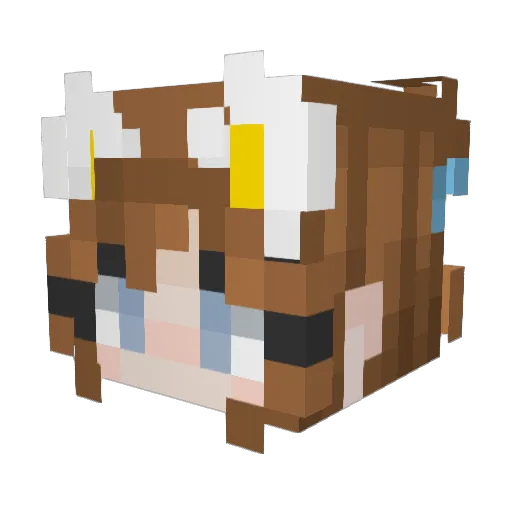 Araline Minecraft avatar head, 3D render