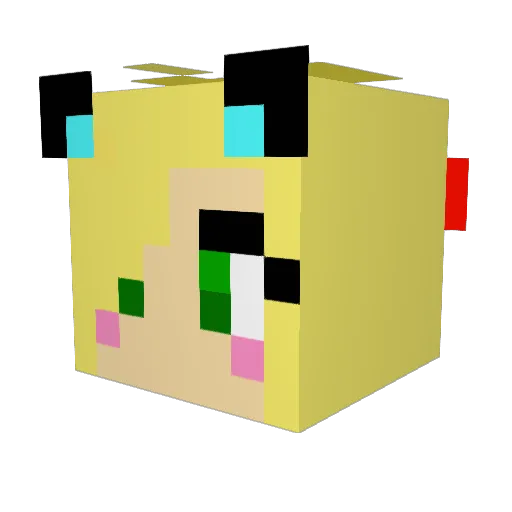 Aramarella Minecraft avatar head, 3D render