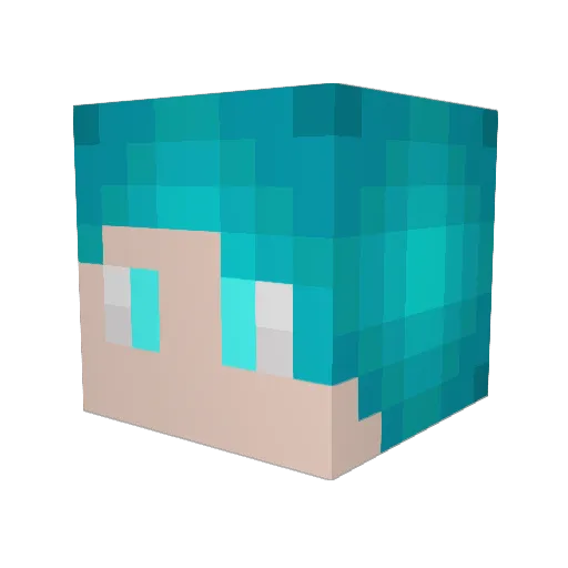 Aramooo Minecraft avatar head, 3D render