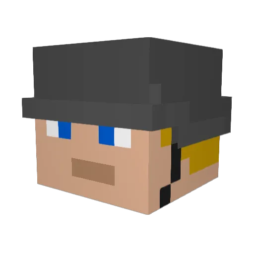 Arandrer Minecraft avatar head, 3D render