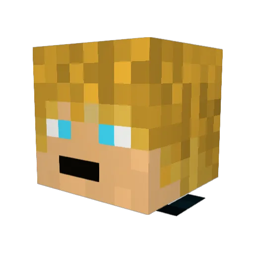 Araqueue Minecraft avatar head, 3D render