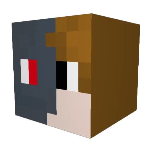 Aras14A Minecraft avatar head, 3D render