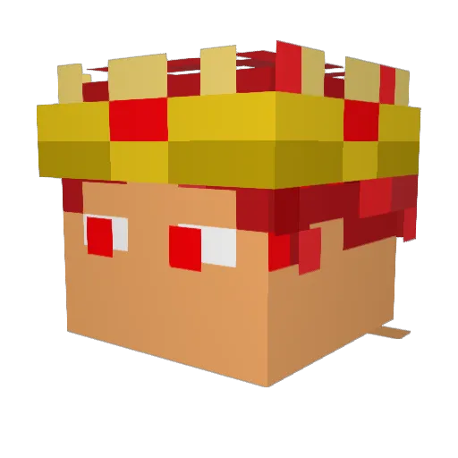 Aras2010HD Minecraft avatar head, 3D render