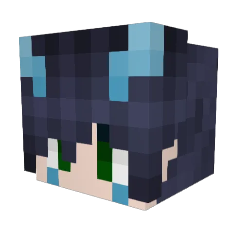 Arasha Minecraft avatar head, 3D render