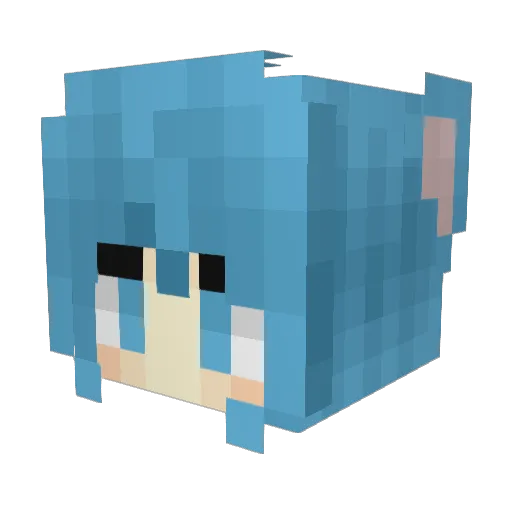 ArashiKumo Minecraft avatar head, 3D render