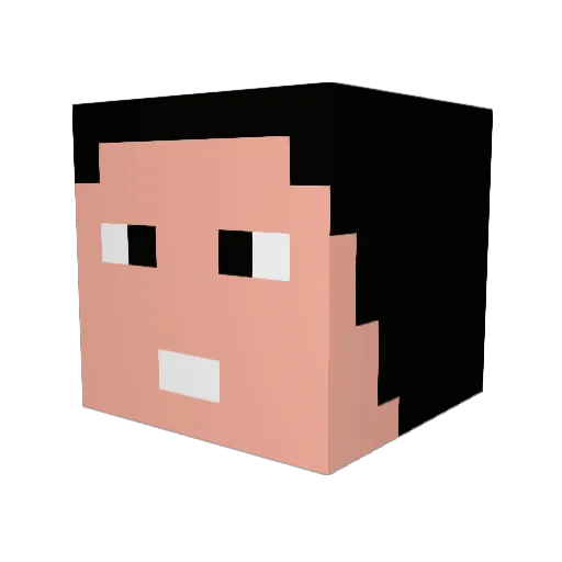 Arasquire Minecraft avatar head, 3D render