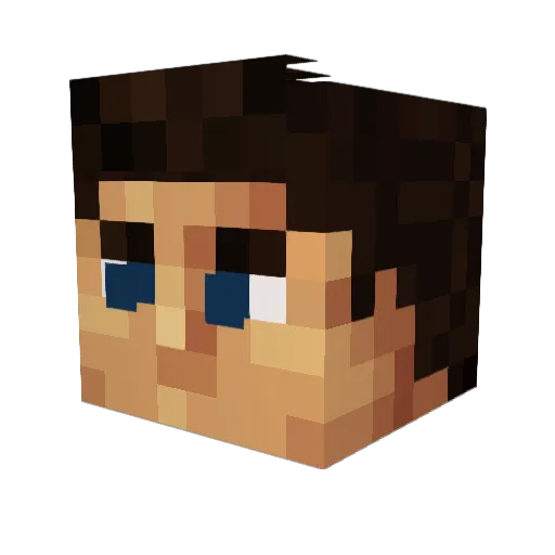 ArataCat Minecraft avatar head, 3D render