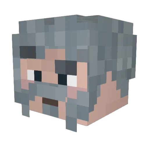 Arberax Minecraft avatar head, 3D render