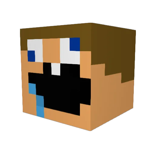 Arbitard13 Minecraft avatar head, 3D render