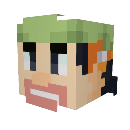 Arbro_ Minecraft avatar head, 3D render