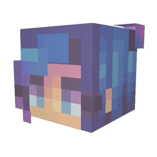 Arcaena_ Minecraft avatar head, 3D render