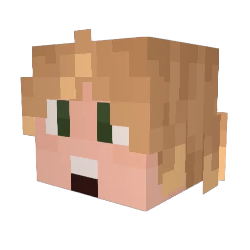 Arcelo Minecraft avatar head, 3D render