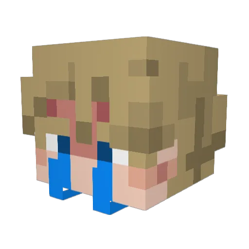 Arcenna Minecraft avatar head, 3D render