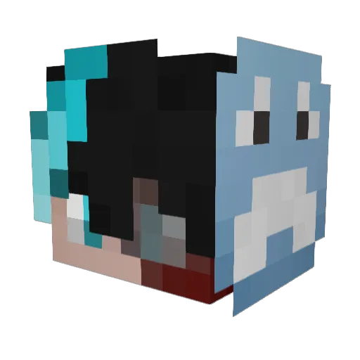 Arceusito Minecraft avatar head, 3D render