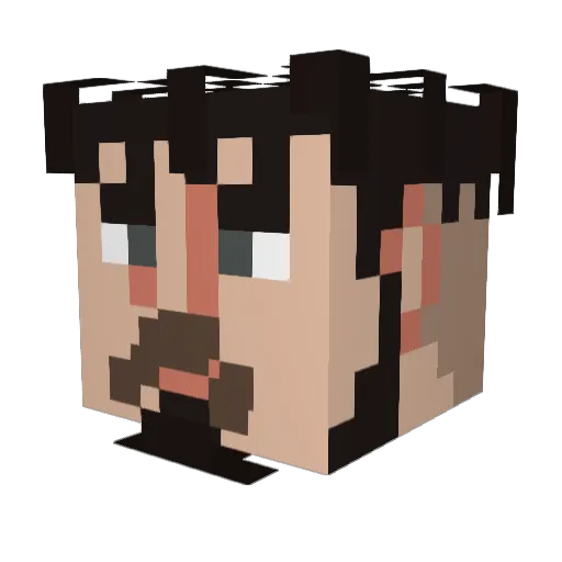 ArchMageGale Minecraft avatar head, 3D render