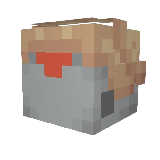 ArchNovaWolf Minecraft avatar head, 3D render