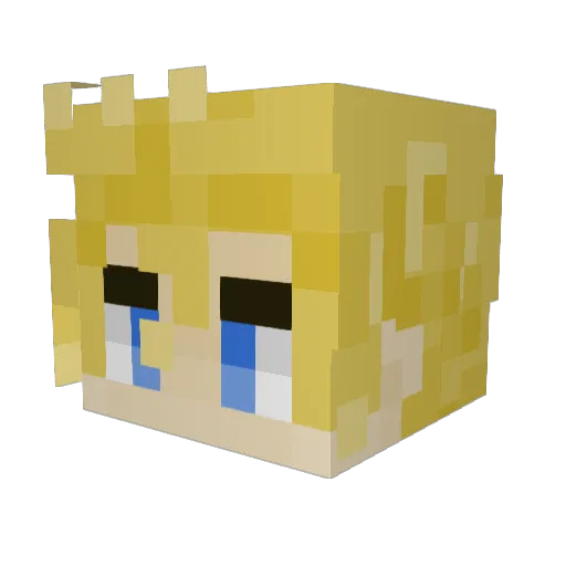 ArchRoxas Minecraft avatar head, 3D render