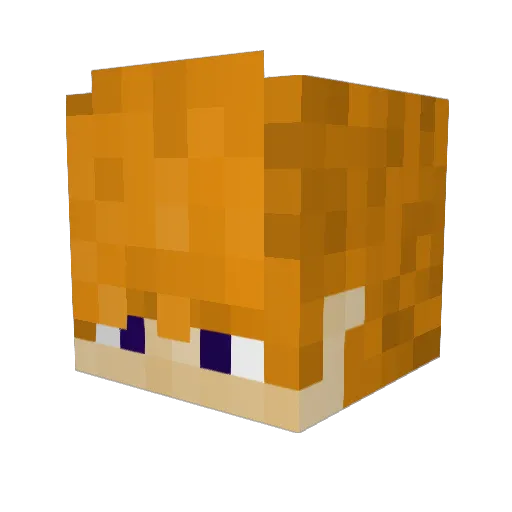 Archaeologic Minecraft avatar head, 3D render