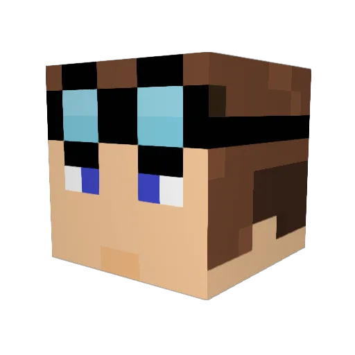 Architectal Minecraft avatar head, 3D render