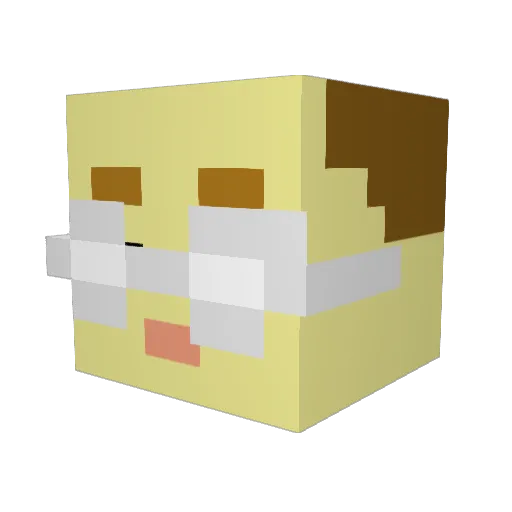 Archivistsama Minecraft avatar head, 3D render