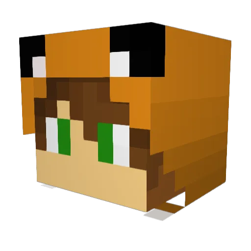 Archontiger Minecraft avatar head, 3D render