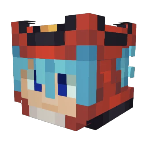 Arckyohei Minecraft avatar head, 3D render