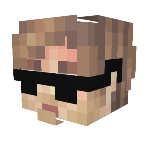 Arcnime Minecraft avatar head, 3D render