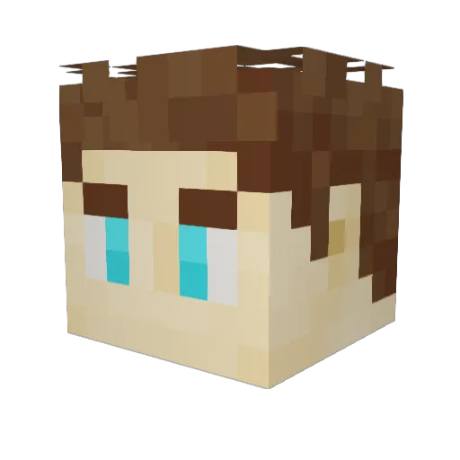 Arcrael Minecraft avatar head, 3D render