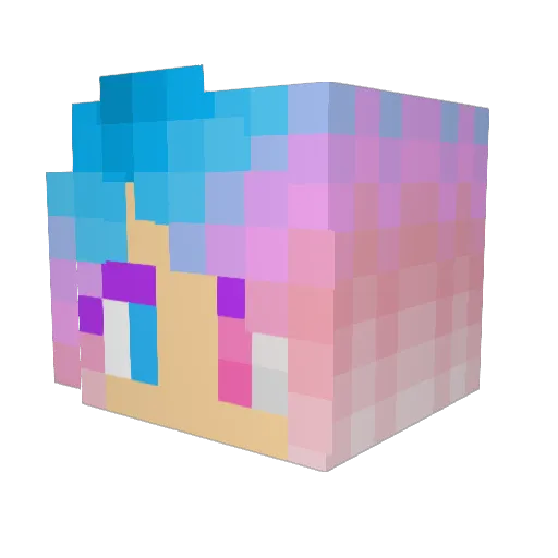 ArcticFoxWaffles Minecraft avatar head, 3D render