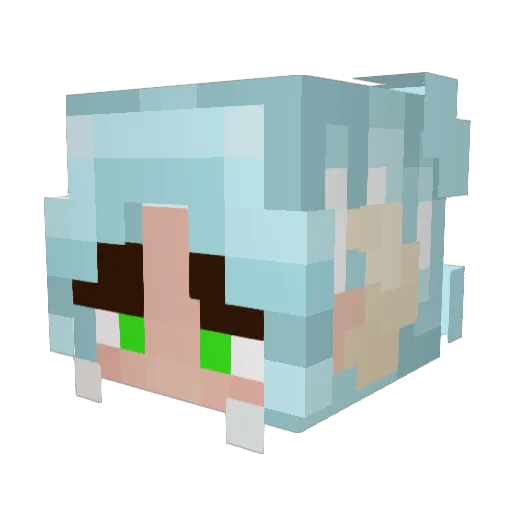 ArcticRedWolf Minecraft avatar head, 3D render