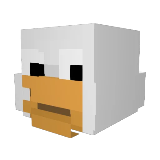 Arctic_White Minecraft avatar head, 3D render