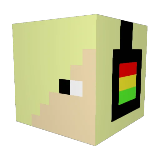 Arcusamor Minecraft avatar head, 3D render
