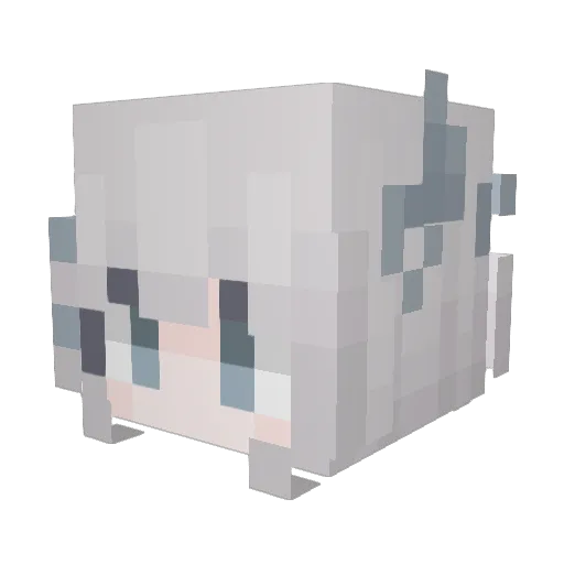 Arcute Minecraft avatar head, 3D render