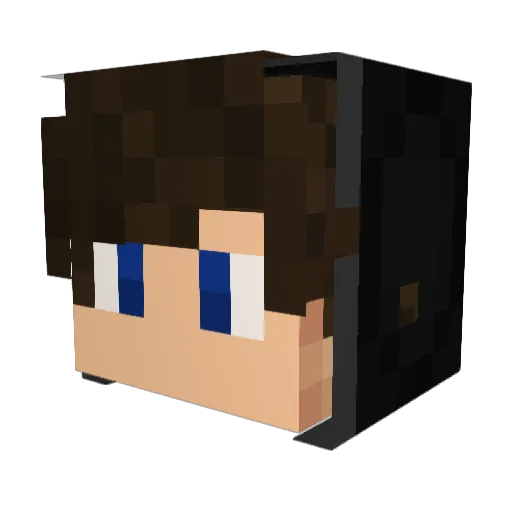ArdaReizYT Minecraft avatar head, 3D render
