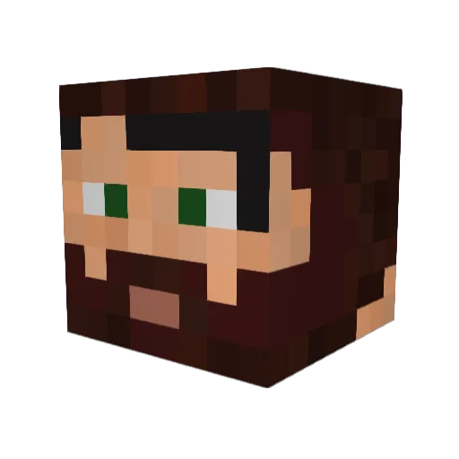 Ardios Minecraft avatar head, 3D render