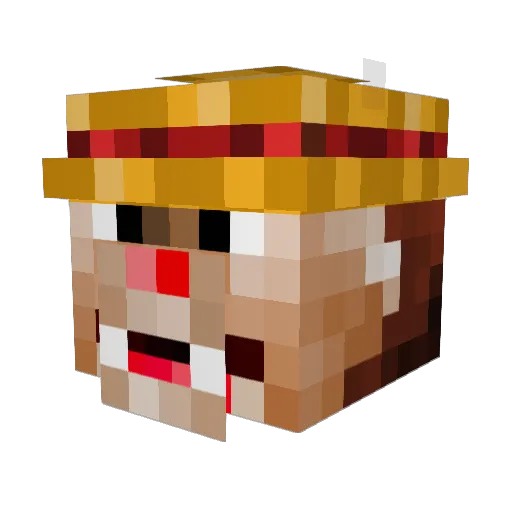 AreYouRiding Minecraft avatar head, 3D render