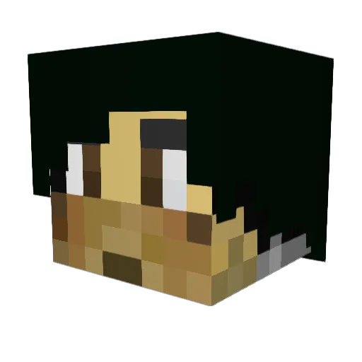 Aregolez Minecraft avatar head, 3D render
