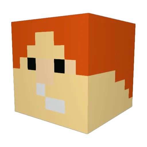 Areguss Minecraft avatar head, 3D render