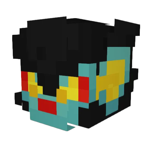 Arekan Minecraft avatar head, 3D render