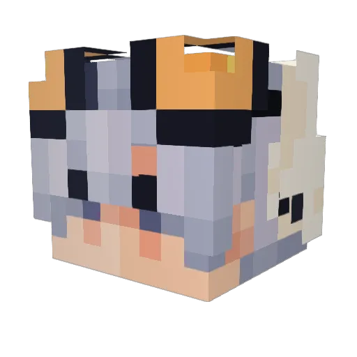Arekushio Minecraft avatar head, 3D render
