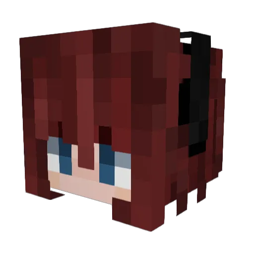Arelleke Minecraft avatar head, 3D render