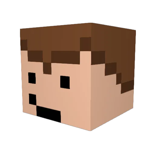 AremMC Minecraft avatar head, 3D render