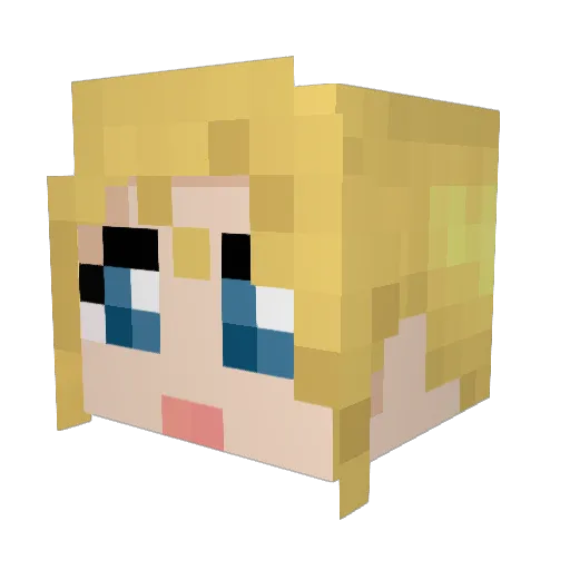 Arenzina Minecraft avatar head, 3D render