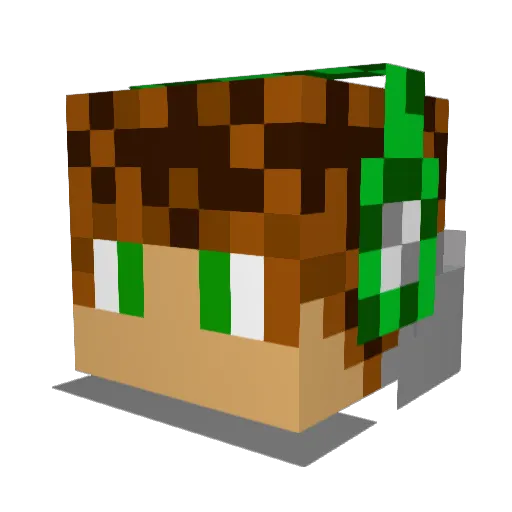 AresAwakening Minecraft avatar head, 3D render