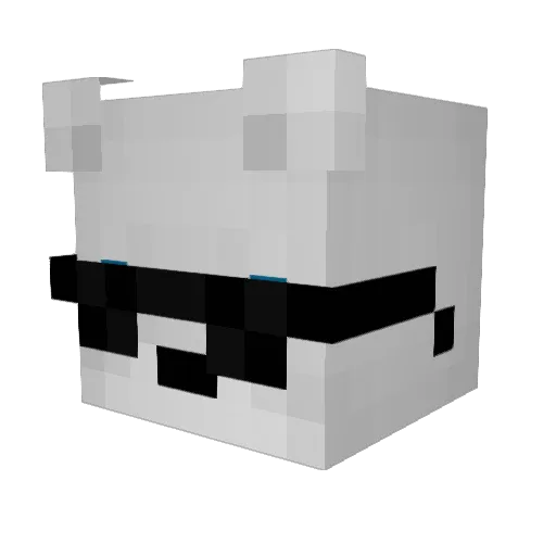 Aresek_ Minecraft avatar head, 3D render