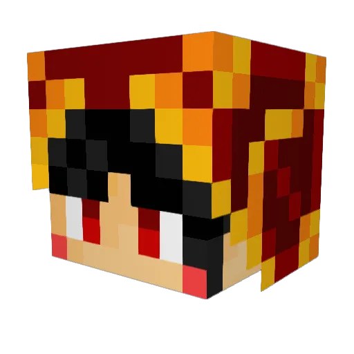 Arespome Minecraft avatar head, 3D render