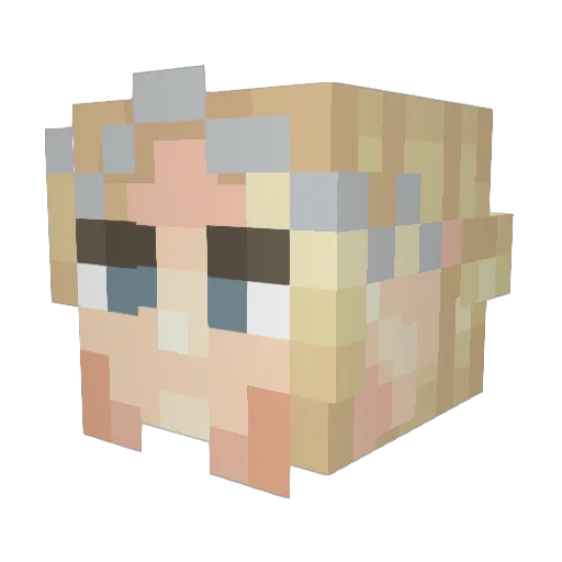 Arestira Minecraft avatar head, 3D render