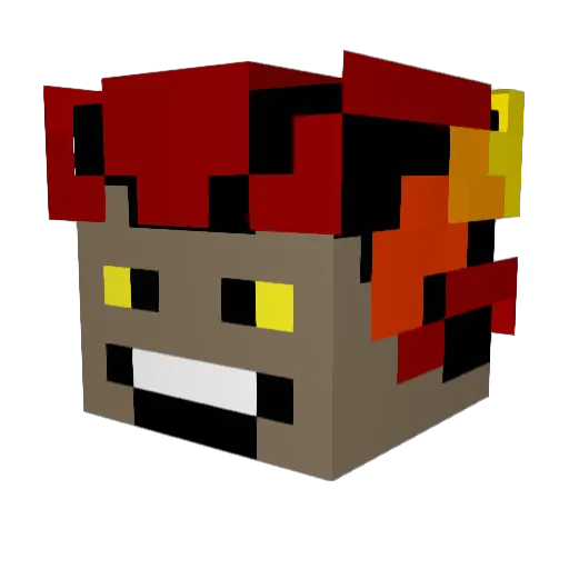 Aretemc Minecraft avatar head, 3D render
