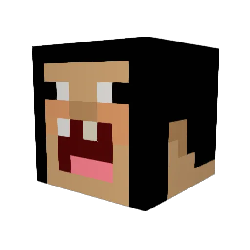Aretes_ Minecraft avatar head, 3D render