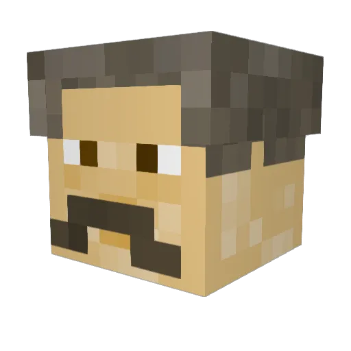 Arfelious Minecraft avatar head, 3D render